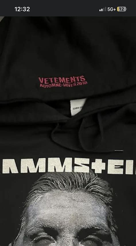 vetements rammstein hoodie fake